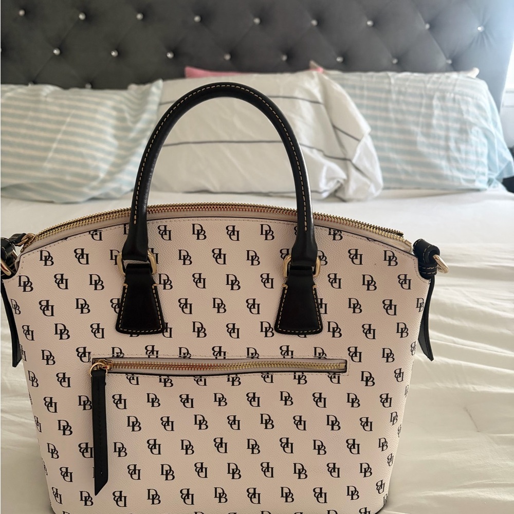 Dooney & Bourke Black and White Logo Tote/Crossbody - Picture 5 of 5